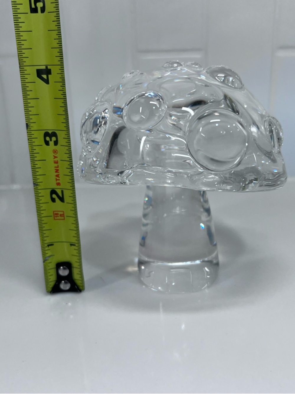 Vintage Steuben Crystal Glass Small Mottled Mushroom 8264 Paperweight 4” - Picture 3 of 5